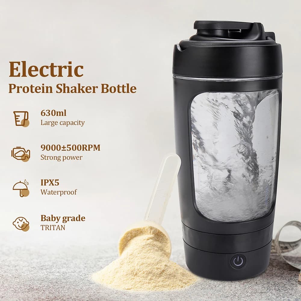Elektryczny Shaker do Białka 650ml, Przenośny, Wielofunkcyjny Mikser Soków 🏋️‍♂️