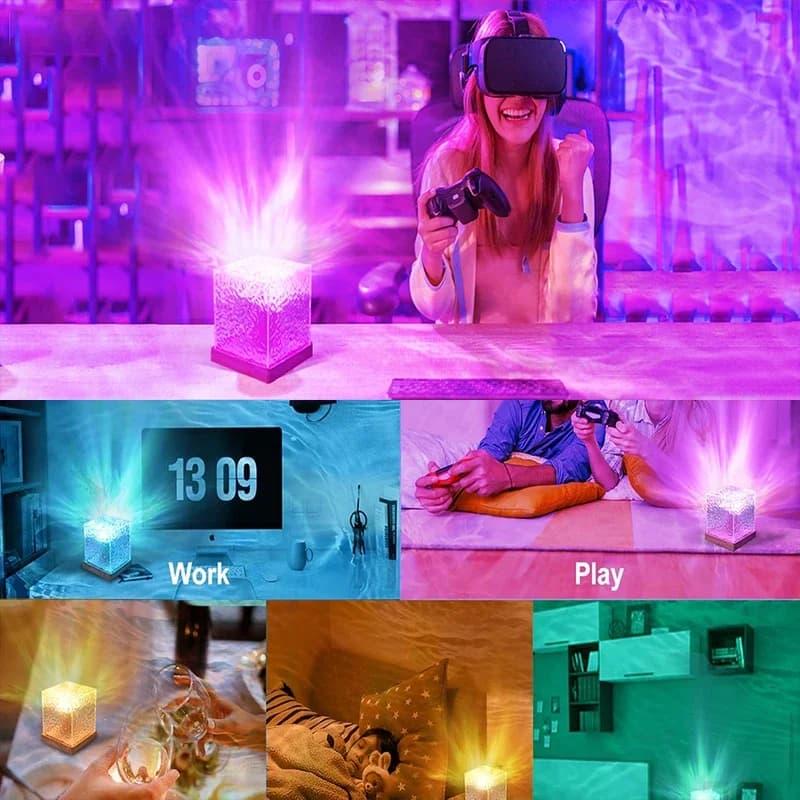 Projektor Oceanicznych Fal z Polarnym Światłem, Regulacja Jasności, Efekt Powolnych Fal 🌊